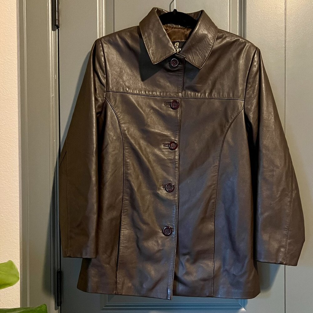 Vintage Azteca Original Leather Jacket - Chocolate Brown, Made in Argentina